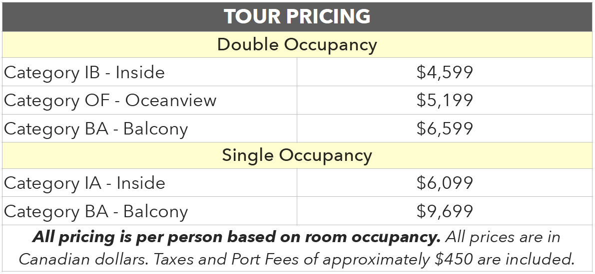 tour price canada new england 2027 canada & new england cruise 2027
